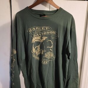 Harley-Davidson Green Long Sleeve Men's Shirt